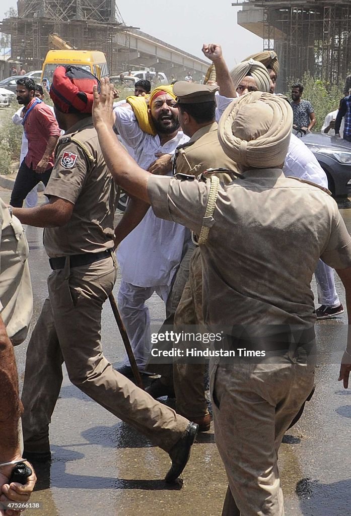 Congress Leaders Protest Against Deputy Chief Minister Sukhbir Singh Badal's Eco-Tourism Resort