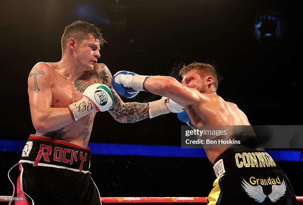 London O2 Boxing John Wayne Hibbert of England and Dave Ryan of England compete during ...