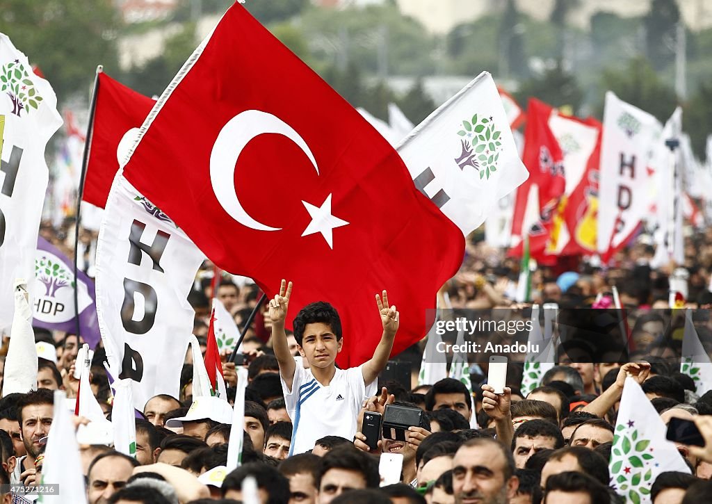 Election rally of Peoples' Democratic Party in Turkey's Istanbul