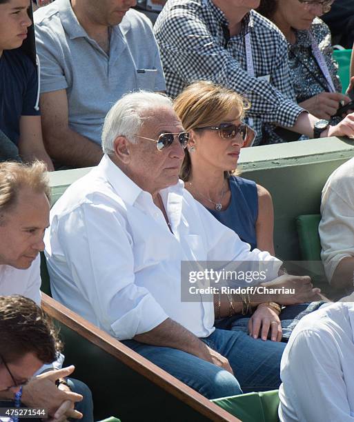 Dominique Strauss Kahn and Myriam L'Aouffir attend the French Open 2015 at Roland Garros on May 30, 2015 in Paris, France.