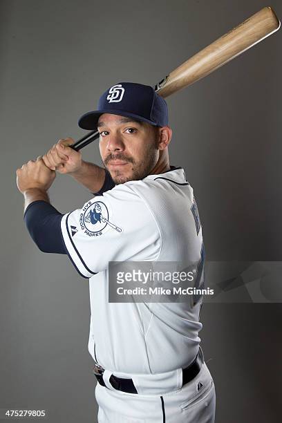 Rene Rivera of the San Diego Padres poses during Picture Day on February 21, 2014 at the Peoria Sports Complex in Peoria, Arizona.