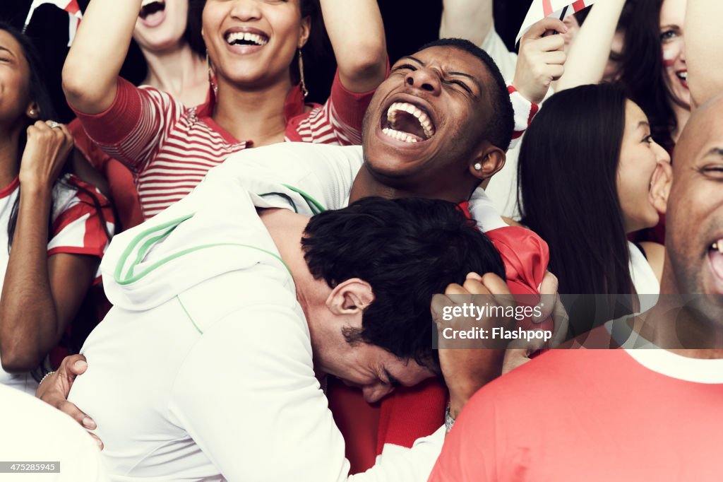 Crowd of England fans at sporting event