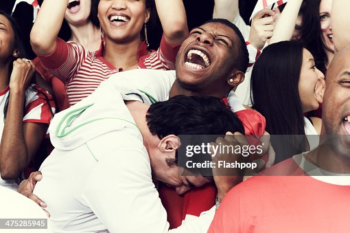 Crowd of England fans at sporting event Crowd of England fans at sporting event