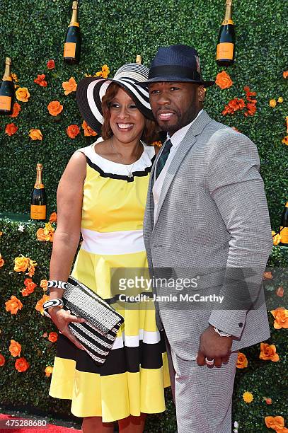Gayle King and Curtis James Jackson III "50 Cent" attend the Eighth-Annual Veuve Clicquot Polo Classic at Liberty State Park on May 30, 2015 in...