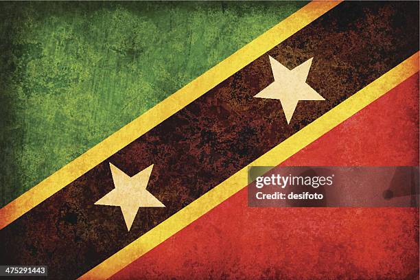 saint kitts & nevis grunge flag - st kitts stock illustrations
