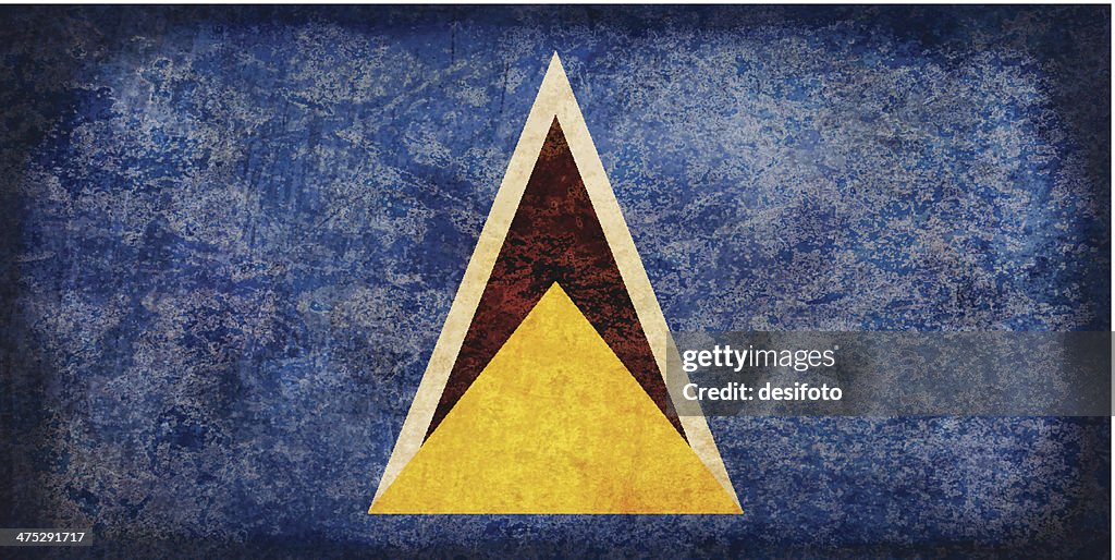 Saint Lucia grunge Flagge