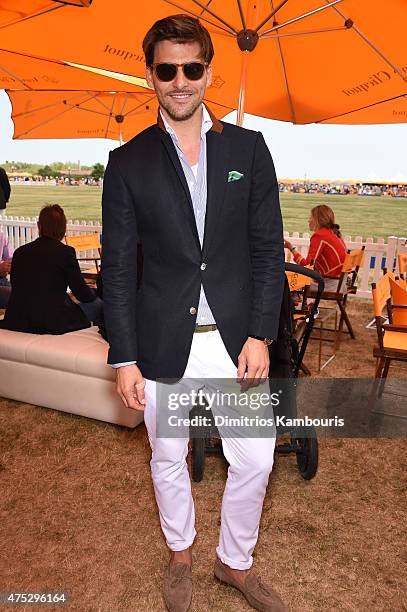 Johannes Huebl attends the Eighth-Annual Veuve Clicquot Polo Classic at Liberty State Park on May 30, 2015 in Jersey City, New Jersey.