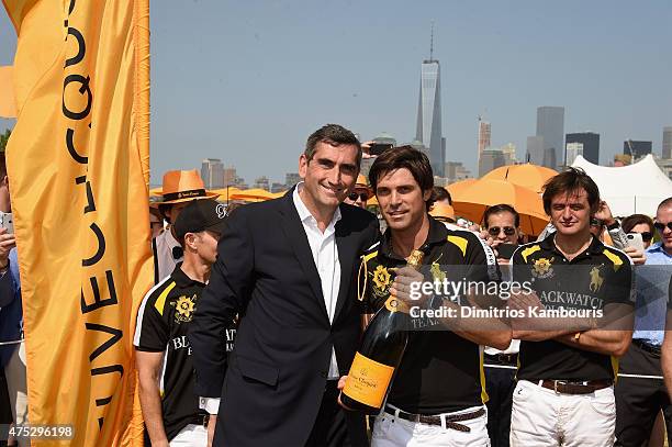 Jean-Marc Gallot and Nacho Figueras attend the Eighth-Annual Veuve Clicquot Polo Classic at Liberty State Park on May 30, 2015 in Jersey City, New...