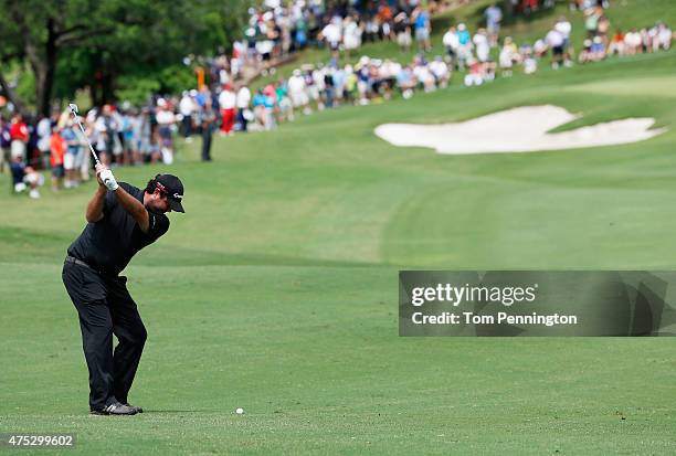 Steven Bowditch of Australia plays a shot to the first green during Round Three of the AT&T Byron Nelson at the TPC Four Seasons Resort Las Colinas...