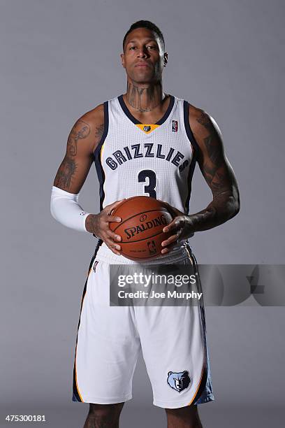 James Johnson of the Memphis Grizzlies poses for a portrait on February 25, 2014 at FedExForum in Memphis, Tennessee. NOTE TO USER: User expressly...