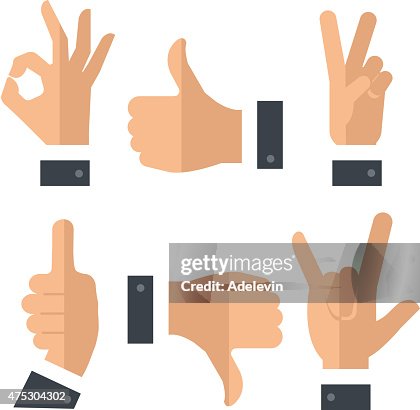 Getty Hand Sign Hand Gestures Set High-Res Vector Graphic - Getty Images
