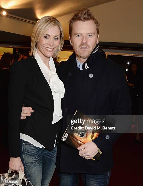 Jenni Falconer and James Midgley attend a NT Live gala performance of "War Horse" at The New London Theatre, Drury Lane on February 27, 2014 in...