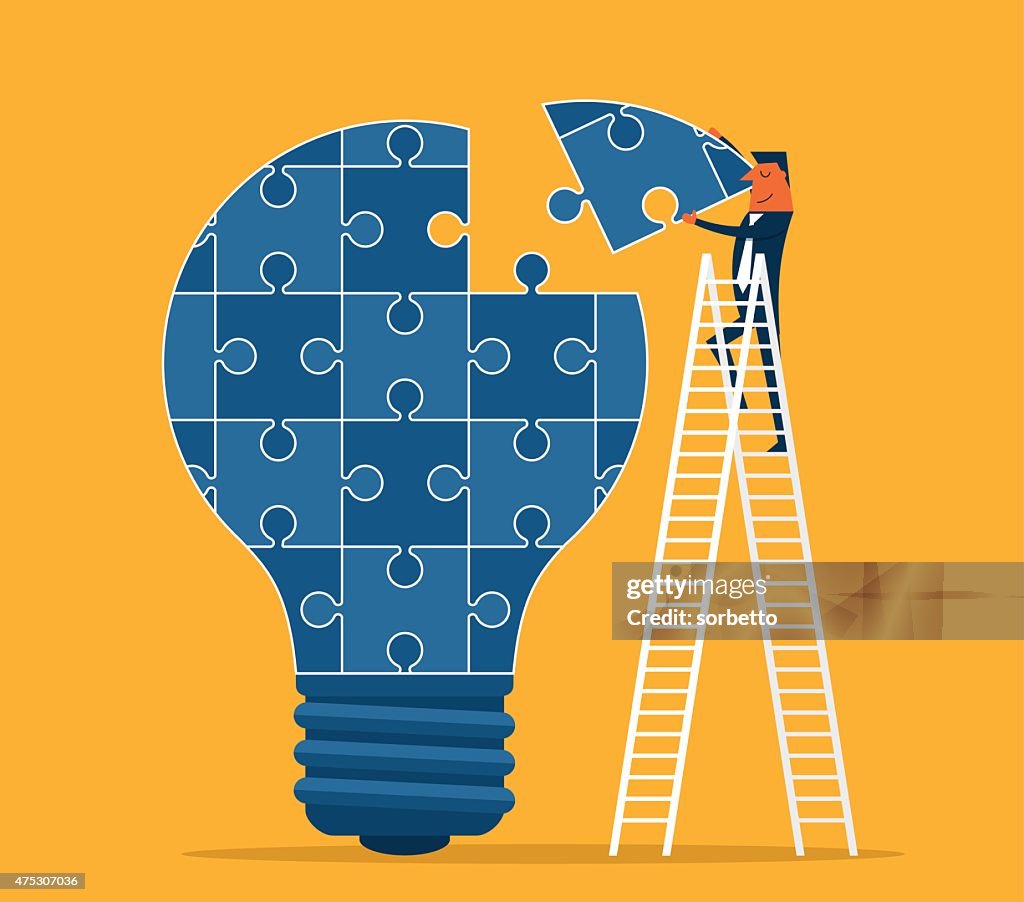 Idea light bulb puzzle