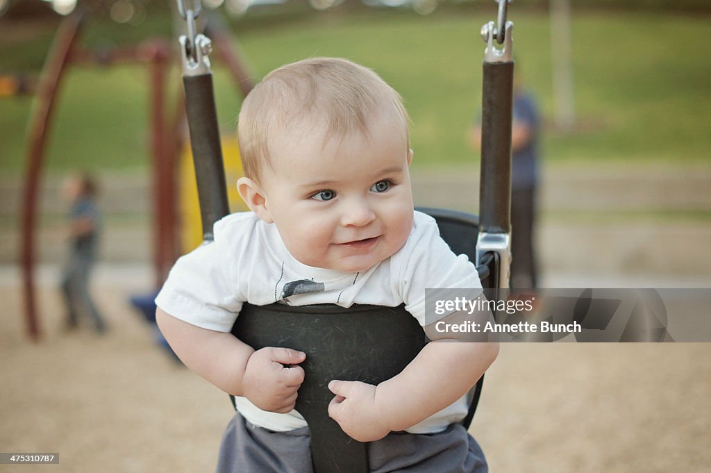 Baby on a swing