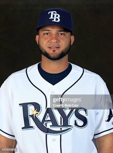 Mayo Acosta of the Tampa Bay Rays poses for a portrait at Charlotte Sports Park during photo day on February 26, 2014 in Port Charlotte, Florida.