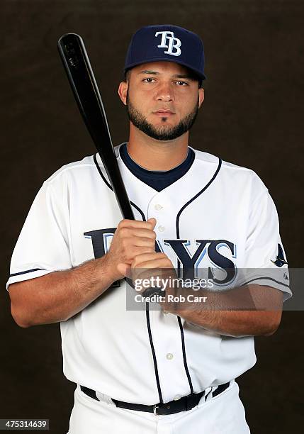 Mayo Acosta of the Tampa Bay Rays poses for a portrait at Charlotte Sports Park during photo day on February 26, 2014 in Port Charlotte, Florida.