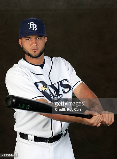 Mayo Acosta of the Tampa Bay Rays poses for a portrait at Charlotte Sports Park during photo day on February 26, 2014 in Port Charlotte, Florida.