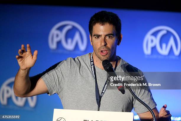 Moderator/director Eli Roth speaks at the 7th Annual Produced By Conference at Paramount Studios on May 30, 2015 in Hollywood, California.