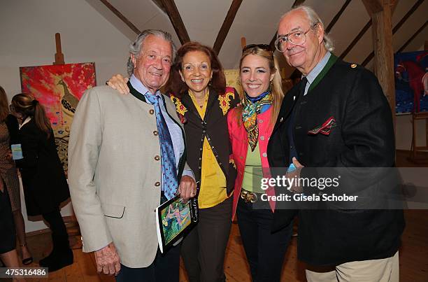 Toni Meggle and his wife Marina Meggle, Franziska Fugger - Babenhausen, Hubertus Viktor Fuerst Fugger-Babenhausen during the Mauro Bergonzoli Country...