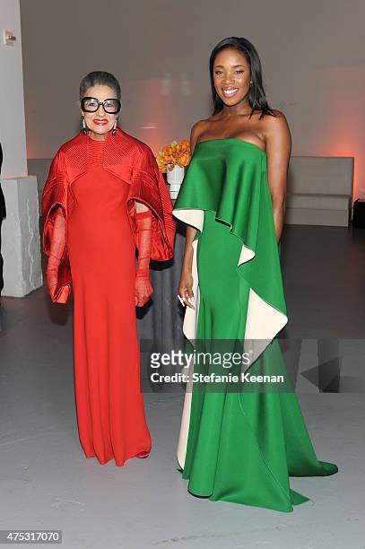 Joy Venturini Bianchi and DJ Kiss attend the 2015 MOCA Gala presented by Louis Vuitton at The Geffen Contemporary at MOCA on May 30, 2015 in Los...