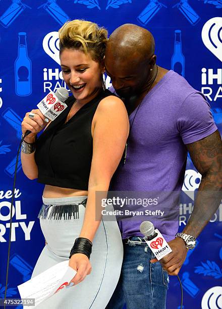 Radio personality Angi Taylor and model Tyson Beckford attend The iHeartRadio Summer Pool Party at Caesars Palace on May 30, 2015 in Las Vegas,...