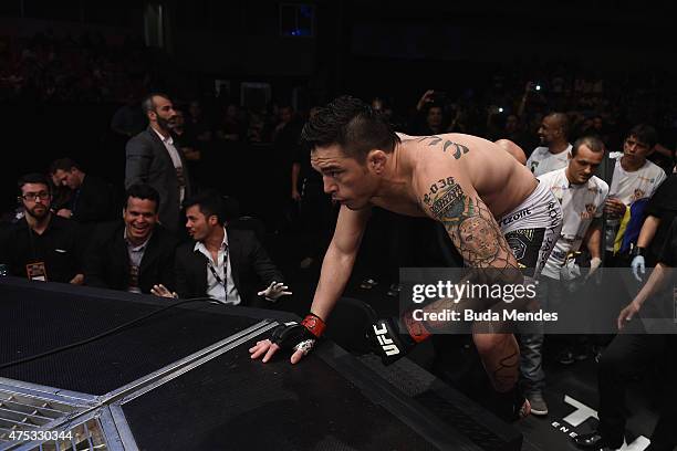 Rony Jackson of Brazil enters the arena prior to his UFC featherweight bout against Damon Jackson of the United states during the UFC Fight Night...