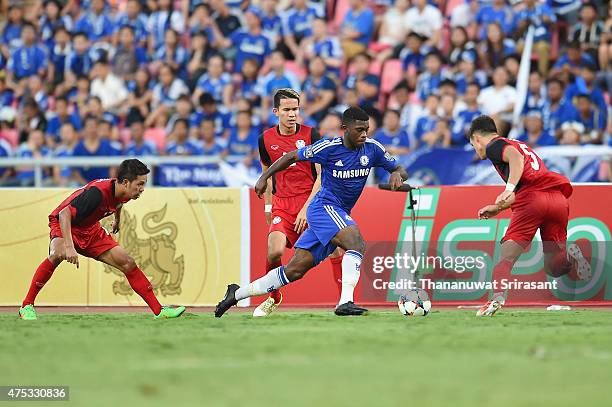 Jeremie Boga of Chelsea FC runs with the ball during the international friendly match between Thailand All-Stars and Chelsea FC at Rajamangala...