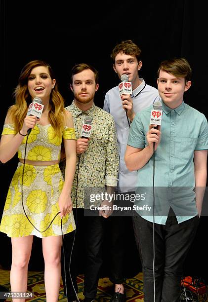 Musicians Sydney Sierota, Jamie Sierota, Noah Sierota and Graham Sierota of Echosmith attend The iHeartRadio Summer Pool Party at Caesars Palace on...