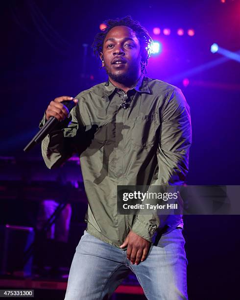 Kendrick Lamar performs during the 2015 Sweetlife Festival at Merriweather Post Pavillion on May 30, 2015 in Columbia, Maryland.