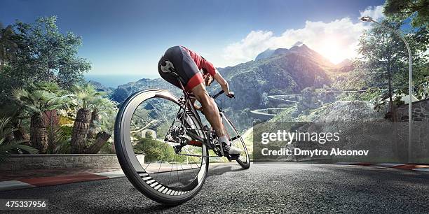 professional road cyclist - triathlon cycling stock pictures, royalty-free photos & images