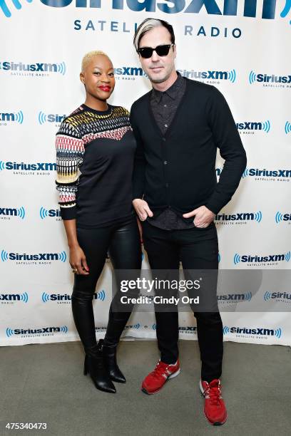 Noelle Scaggs and Michael Fitzpatrick of Fitz and the Tantrums visit the SiriusXM Studios on February 27, 2014 in New York City.