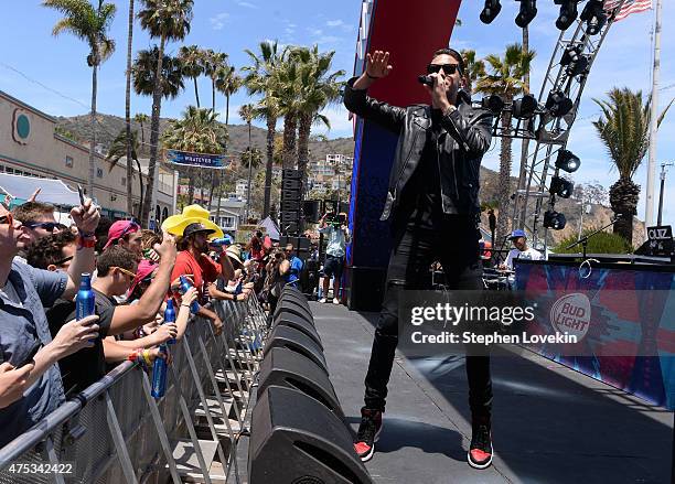 Rapper G-Eazy performs during Whatever, USA on May 30, 2015 in Catalina Island, California. Bud Light invited 1,000 consumers to Whatever, USA for a...