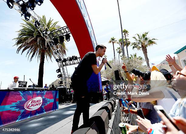 Rapper G-Eazy performs during Whatever, USA on May 30, 2015 in Catalina Island, California. Bud Light invited 1,000 consumers to Whatever, USA for a...