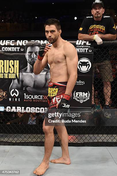 Carlos Condit of the United States looks on prior to his welterweight UFC bout againstThiago Alves of Brazil during the UFC Fight Night event at...