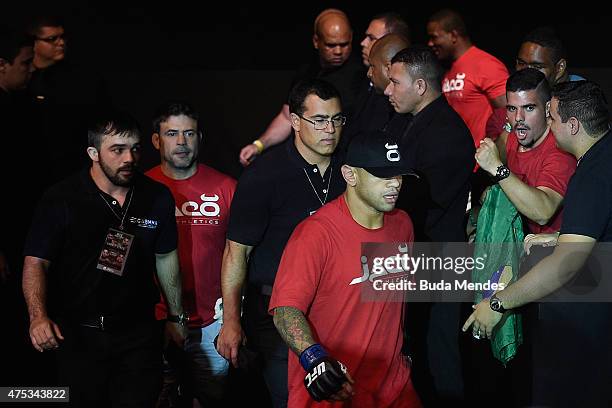 Thiago Alves of Brazil enters the arena prior to his welterweight UFC bout against Carlos Condit of the United States during the UFC Fight Night...