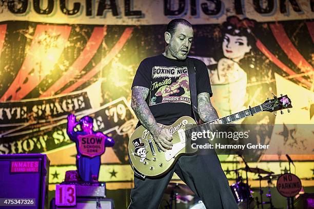 Mike Ness of Social Distortion performs at San Manuel Amphitheater on May 30, 2015 in San Bernardino, California.