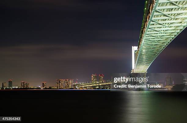 rainbow bridge from shibaura side - rainbow bridge utah stock pictures, royalty-free photos & images