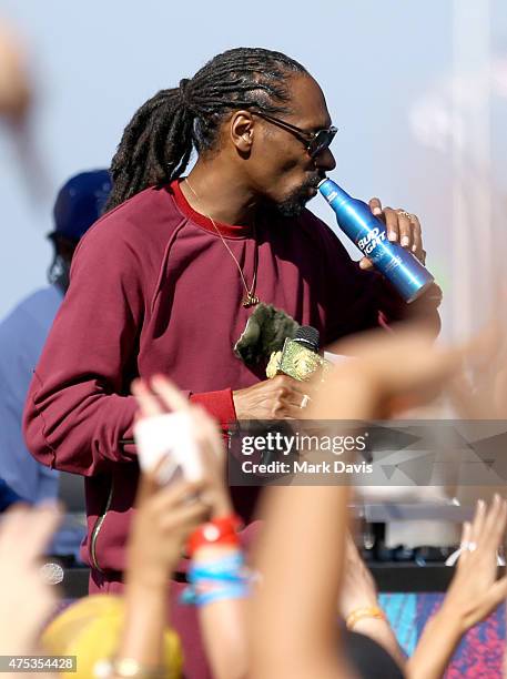 Rapper Snoop Dogg performs during Whatever, USA on May 30, 2015 in Catalina Island, California. Bud Light invited 1,000 consumers to Whatever, USA...