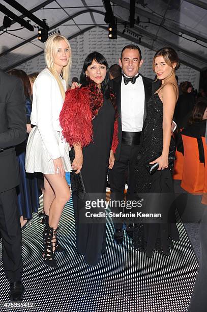 Celesta Hodge, Esthella Provas, Eugenio Lopez and Michelle Sallas attend the 2015 MOCA Gala presented by Louis Vuitton at The Geffen Contemporary at...