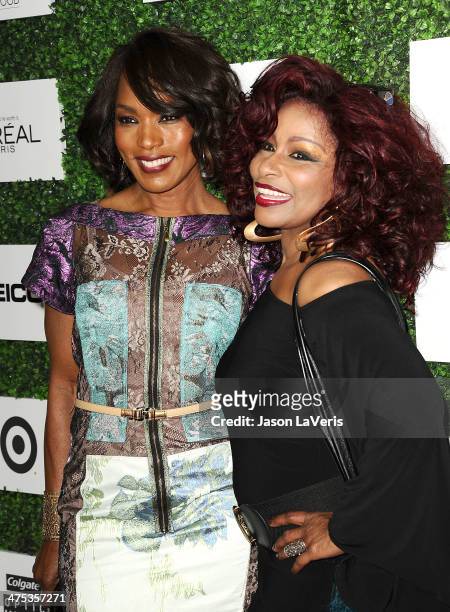 Angela Bassett and Chaka Khan attend the 7th annual ESSENCE Black Women In Hollywood luncheon at Beverly Hills Hotel on February 27, 2014 in Beverly...