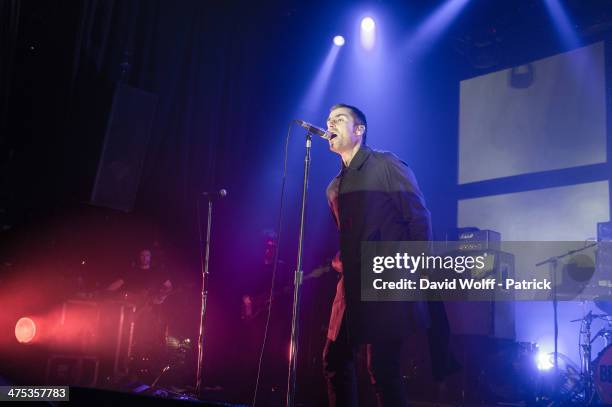 Liam Gallagher from Beady Eye performs at Le Bataclan on February 26, 2014 in Paris, France.