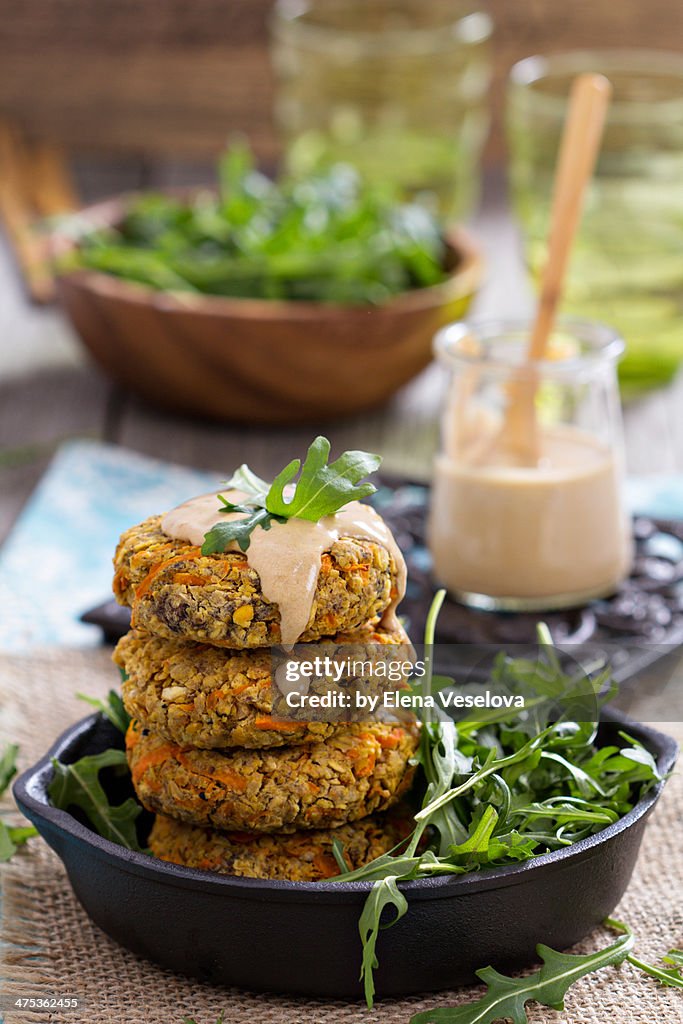 Vegan burgers with sweet potato and chickpeas