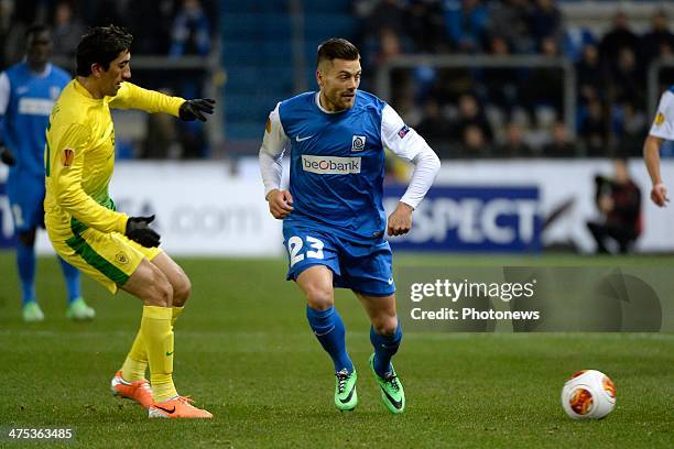 Benji De Ceulaer of KRC Genk during the UEFA Europa League Round of 32 - second leg match between KRC Genk and FC Anji Makhachkala at the Cristal...