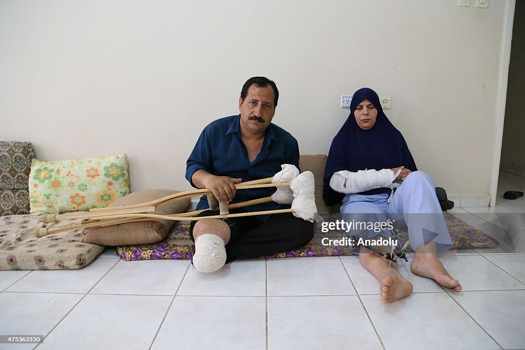 Syrian refugees became disabled in Assad regime forces strike