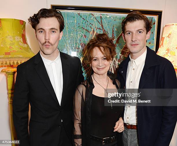 Tom Hughes, Francesca Annis and Gwilym Lee attend the afterparty for Peter Gill's "Versailles" at The Hospital Club on February 27, 2014 in London,...