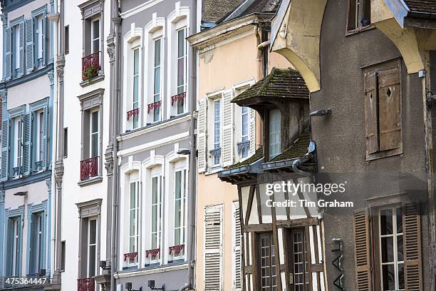 Traditional medieval timber-frame architecture at Troyes in the Champagne-Ardenne region of France