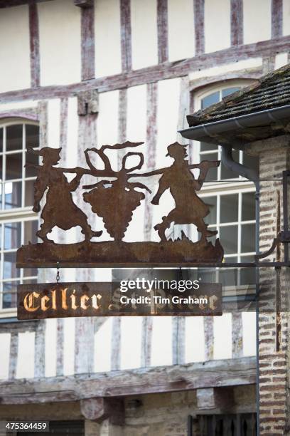 Cellier St Pierre and traditional medieval timber-frame architecture in Place Saint Pierre at Troyes in Champagne-Ardenne region of France