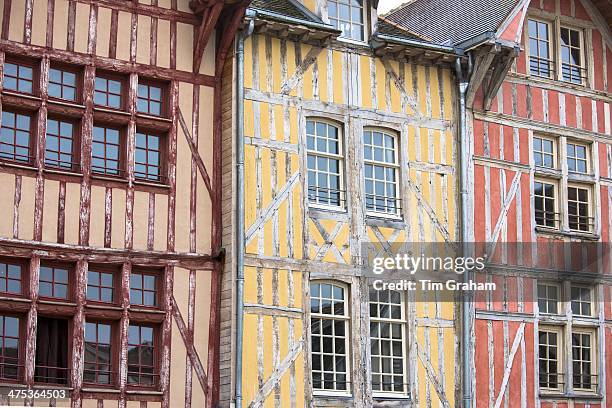 Traditional medieval timber-frame architecture at Troyes in the Champagne-Ardenne region of France