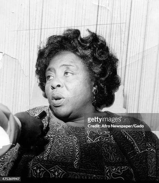 Head and shoulders portrait of civil rights leader Fannie Lou Harmer, August 23, 1968.