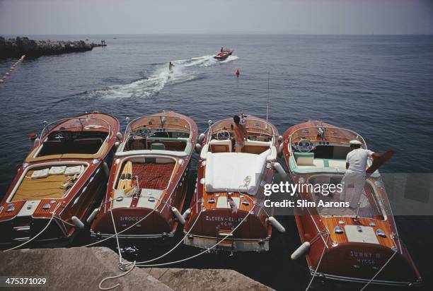 Waterskiing from the Hotel Du Cap-Eden-Roc in Cap d'Antibes, France, 1969.